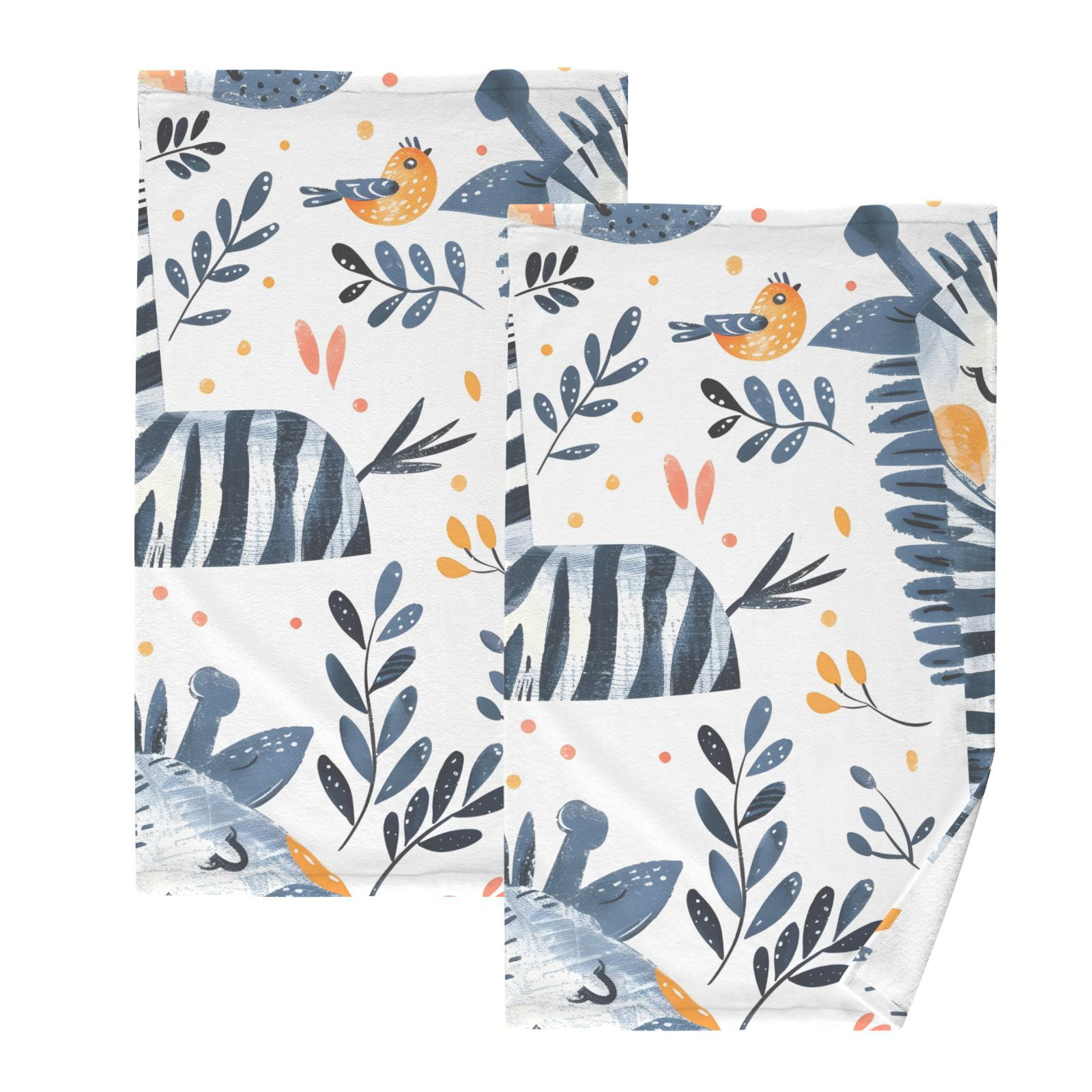 Zebras Cute Hand Towels Cotton Bath Towels Large Face Towels Absorbent for Bathroom 2 Packs