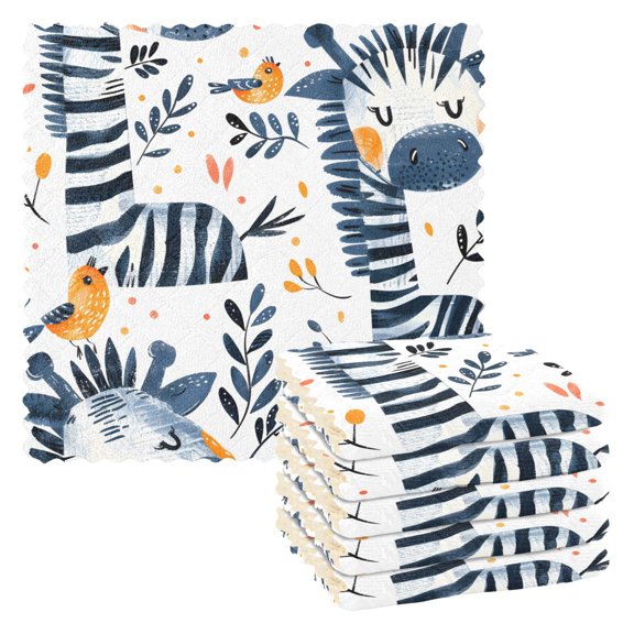 Zebras Cute Kitchen Towels 6 Pcs Dish Towels Absorbent Soft Quick Dry Towel Dish Rags for Washing Dishes