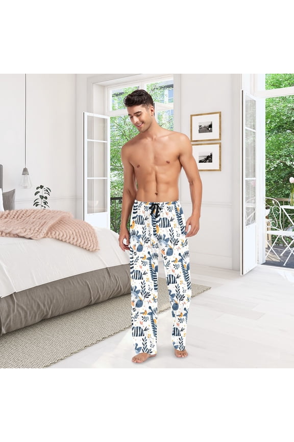 Zebras Cute Mens Pajama Pants Cotton Elastic Waistband Lounge Sleep Pajama Bottoms Pj with Pocket