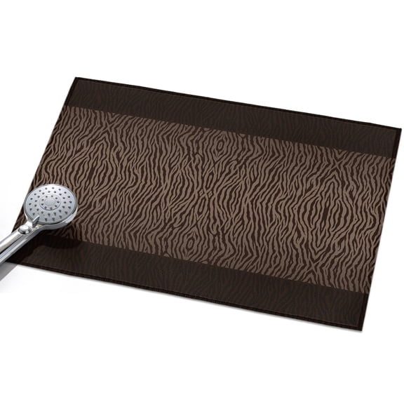 Zebras Print Entryway Rug 2x3ft Washable Non Slip Bathroom Rug Low Pile Soft Indoor Floor Front Door Mat Abstract Animal Skin Texture Brown Rectangle Area Rugs Carpet for Kitchen Office Dining Room