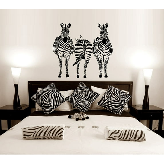 Zebras (Three ) Wall Decal 36" x 40" combined