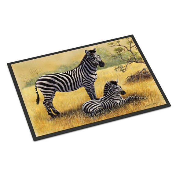 Zebras by Daphne Baxter Doormat 18x27