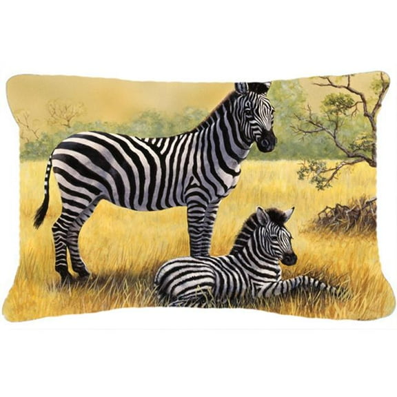 Zebras by Daphne Baxter Fabric Decorative Pillow