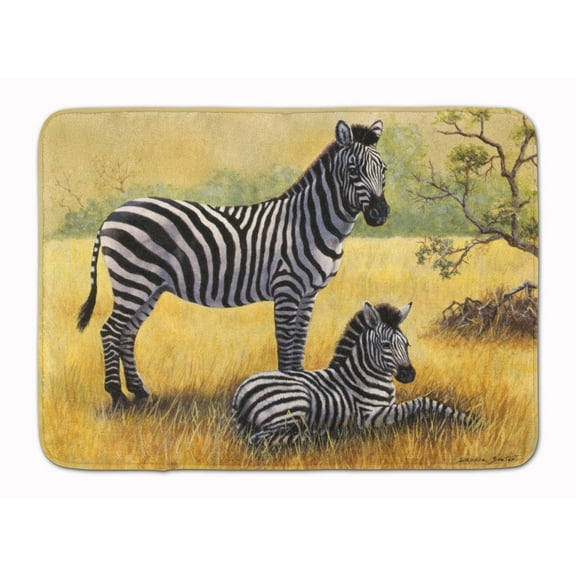 Zebras by Daphne Baxter Machine Washable Memory Foam Mat