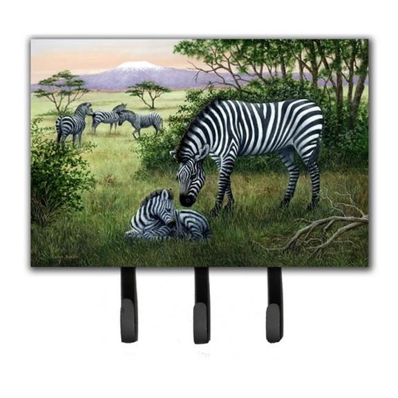 Zebras in the Field with Baby Leash or Key Holder