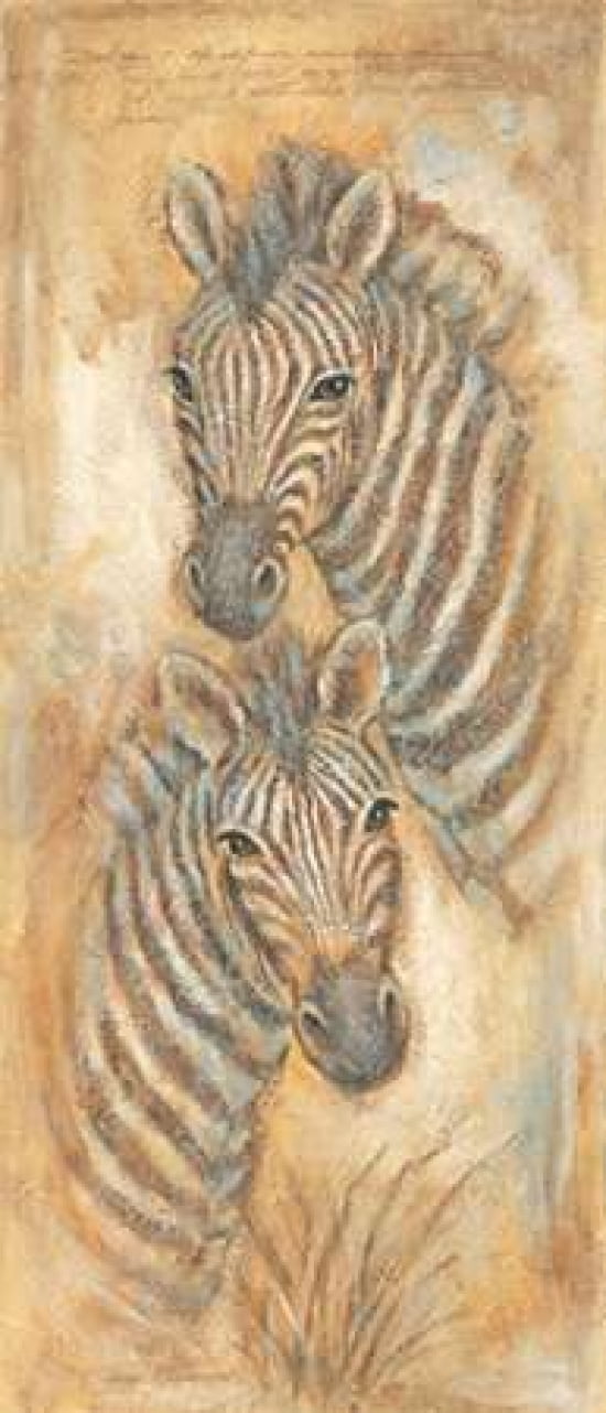 Zebras watch Canvas Art - Judy Kaufman (10 x 20)