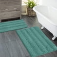thumbnail image 1 of Zebrux Non Slip Thick Shaggy Chenille Bathroom Rugs, Bath Mats for Bathroom Extra Soft and Absorbent - Striped Bath Rugs Set for Indoor/Kitchen (20 x 30 + 15 x 23'', Lavender), 1 of 1