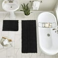 thumbnail image 1 of Zebrux Non Slip Thick Shaggy Chenille Bathroom Rugs, Bath Mats for Bathroom Extra Soft and Absorbent - Striped Bath Rugs Set for Indoor/Kitchen, 1 of 7