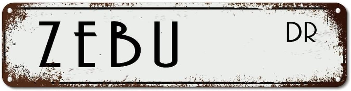 Zebu Street Sign Zebu Lover Tin Sign Farmyard Animal Metal Tin Sign ...