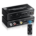 thumbnail image 1 of Zecamin HDMI Switch Audio Extractor System, HDMI Switch Splitter 2 Inputs 1 Output with Remote 4K@60hz, 2-Port HDMI2.0b Switcher Box with Optical Toslink SPDIF+Coaxial+Analog RCA Stereo Audio Out, 1 of 7