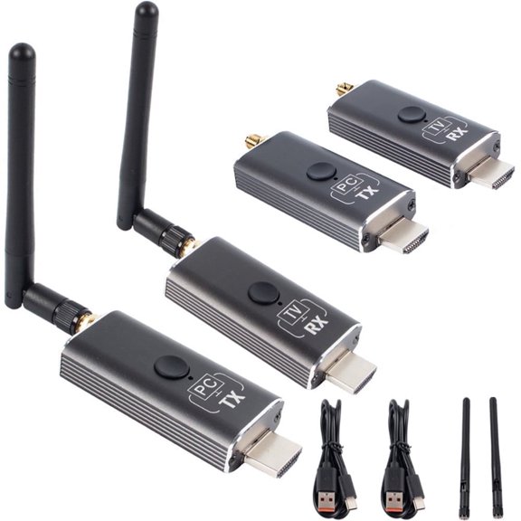 Zecamin Wireless HDMI Transmitter and Receiver with App Monitor Wireless Reception,Plug&Play,656ft 1080P HD,for Streaming to Video&Audio to Monitor/Tablet/Mobile from Laptop/Camera/TV-Box/Blu-ray