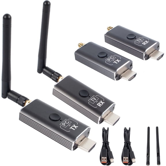 Zecamin Wireless HDMI Transmitter and Receiver with App Monitor Wireless Reception,Plug&Play,656ft 1080P HD,for Streaming to Video&Audio to Monitor/Tablet/Mobile from Laptop/Camera/TV-Box/Blu-ray