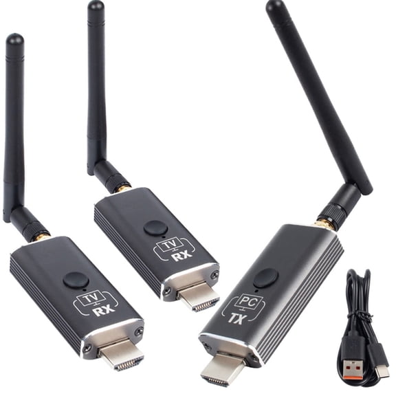 Zecamin Wireless HDMI Transmitter and Receiver with App Monitor Wireless Reception,Plug&Play,656ft 1080P HD,for Streaming to Video&Audio to Monitor/Tablet/Mobile from Laptop/Camera/TV-Box/Blu-ray
