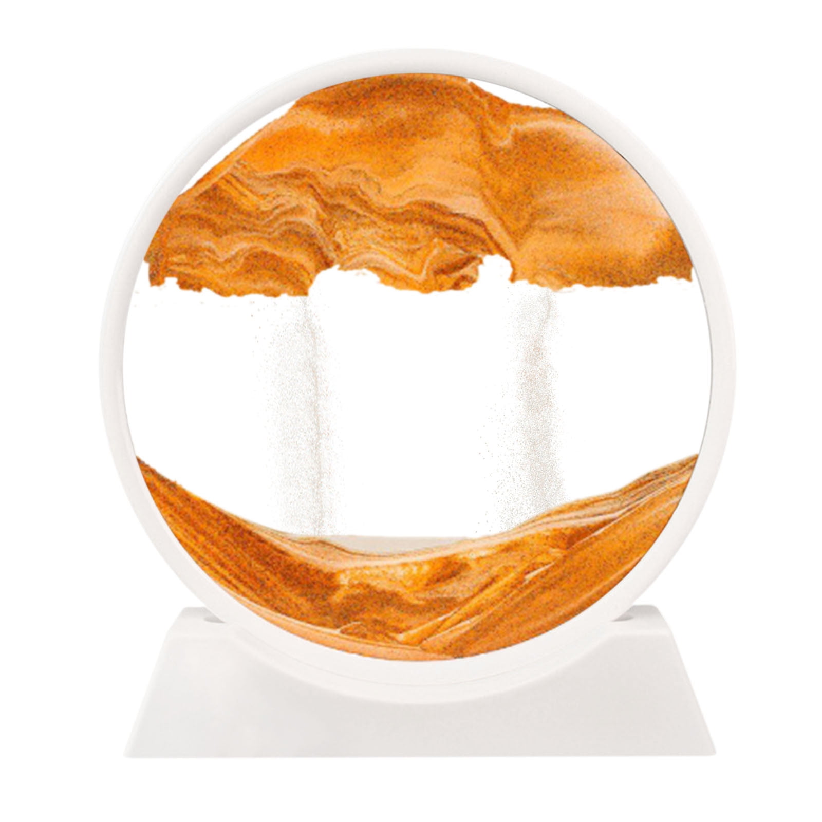 Zeceouar Items for Home Moving Sand Art Picture W/Decor Lamp Sand Art Liquid Motion-Round Glass Deep Sea Sandscape Display Flowing Sand Frame W/Light Relaxing 50ml