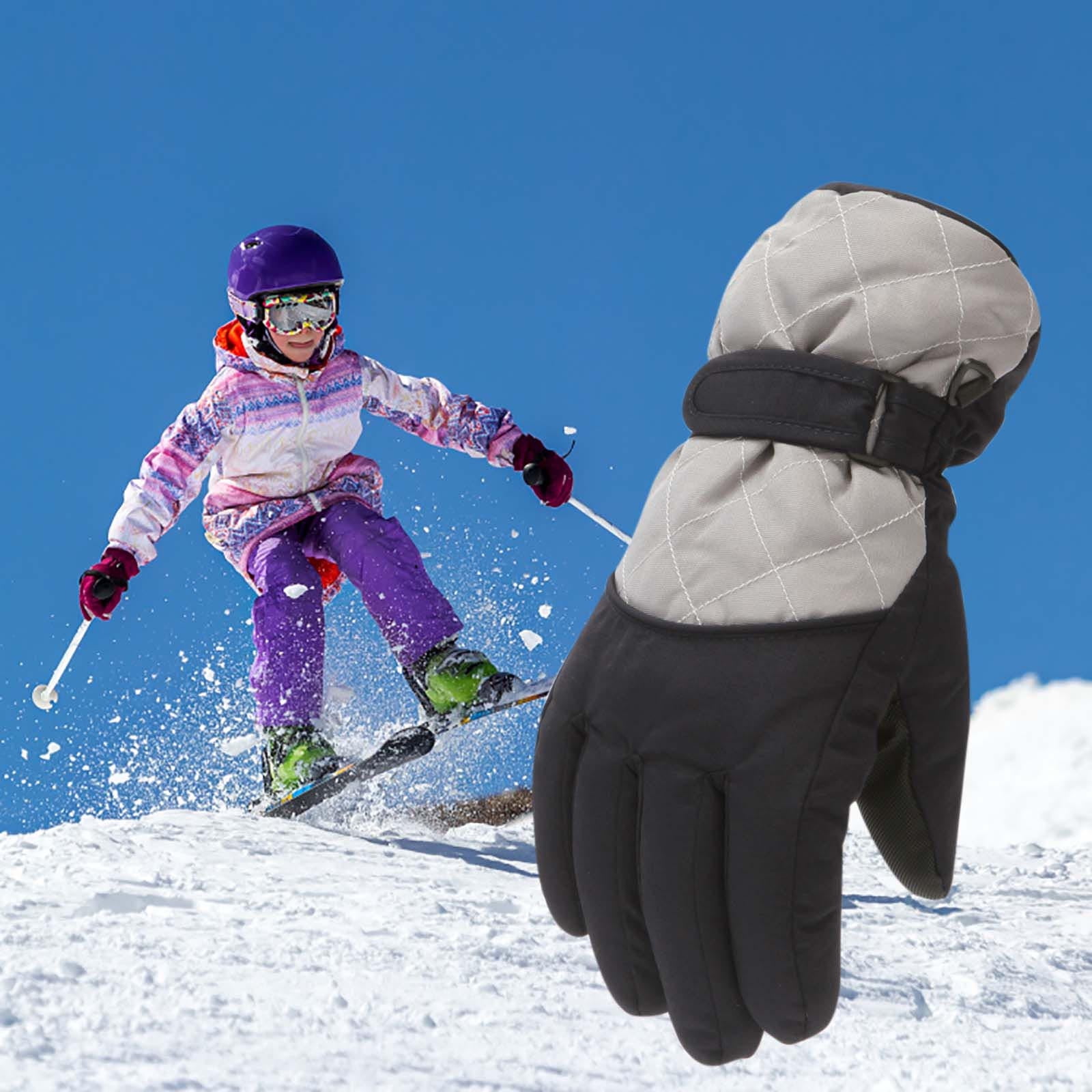 Zeceouar Kids Toddler Girls Boys Winter Waterproof Windproof Snow Ski  Gloves Children Fleece Warm Glove Outdoor Thermal Snow Mitten for Cold  Weather 6-16 Years 