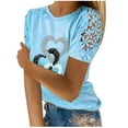 thumbnail image 1 of Zeceouar Plus Size Summer Tops For Women Dressy Casual Tunic Tops To Wear With Leggings Women Casual Printing Round-Neck Lace Hollow Out Short Sleeve Pullover Slimming Blouse T-Shirt, 1 of 5