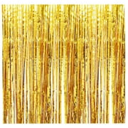 Zeceouar Rose Gold Curtain Backdrop Birthday Bachelorette Party,Metallic Tinsel Background Streamers Foil Backdrop Christmas Graduation Wedding New Year Streamers Party Birthday Decorations，2x1M