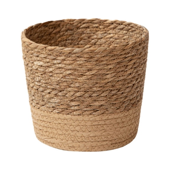 Zeceouar Round Straw Polyester Woven Basket Planter with Storage Basket Style