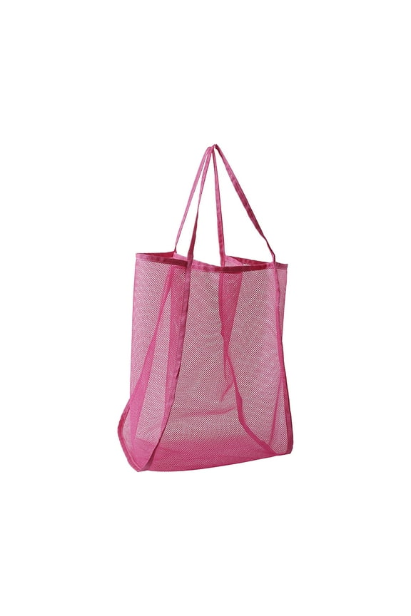 Unisex Nylon Mesh Storage Bag Lightweight, Hot Pink