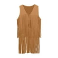 thumbnail image 1 of Zecgelong 60s 70s Western Cowboy Cow Girl Vest Outfits Hippie Costume Set Kids Girls Fringe Tassel Vest Cosplay Party Costume Size 5-6 Years, 1 of 3