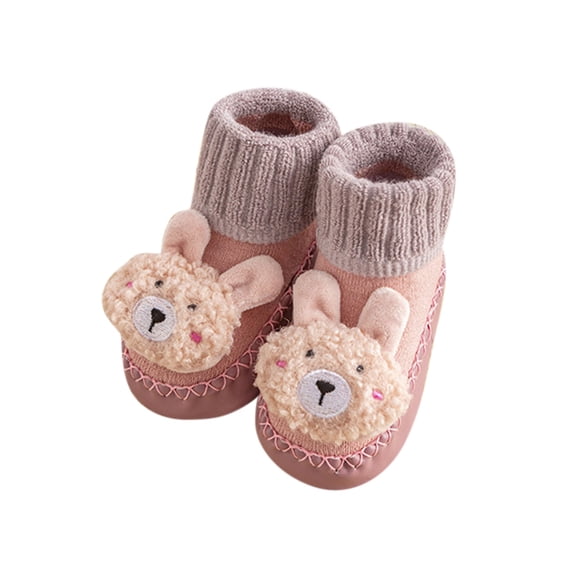 Zecgelong Autumn And Winter Boys And Girls Children Socks Shoes Non Indoor Floor Baby Sports Shoes Warm And Comfortable Plush Animal Shape Baby Athletic Shoes Size US:7 Purple