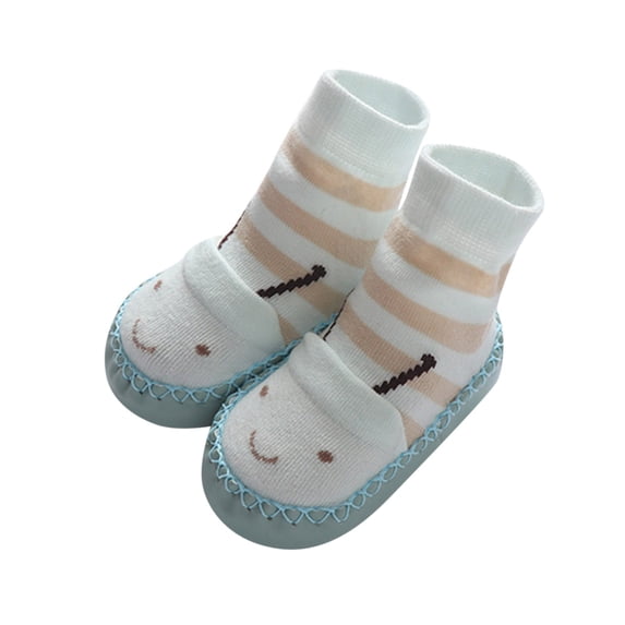 Zecgelong Autumn And Winter Cute Children Toddler Shoes Boys And Girls Flat Bottom Non Slip Lightweight Comfortable Cartoon Bee Socks Shoes Baby Sneakers Size US:4 Blue