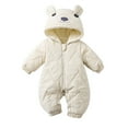 thumbnail image 1 of Zecgelong Baby Bear Suit Newborn Winter Coat Warm Hooded Jumpsuit For Boys Girls Baby Boy Rompers Size 3-6 Months, 1 of 5