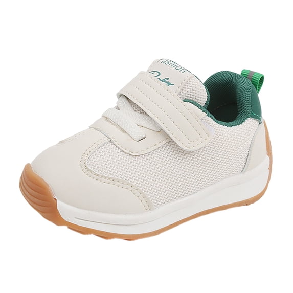 Zecgelong Baby Fashion Trend Solid Color Versatile Sports Shoes Dual Mesh Breathable Non Slip Toddler Sneakers Children Functional Sports Shoes Animal-themed baby shoes for toddlers Size 21-24 Months