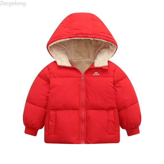 Zecgelong Baby Girl Boy Winter Warm Thick Hooded Coats Toddler Warm Padded Jackets Kids Outerwear