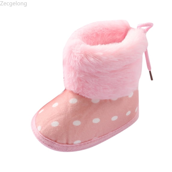 Zecgelong Baby Girls Boys Soft Booties Snow Boots Toddler Warming Shoes Sneakers Size US:4 Pink