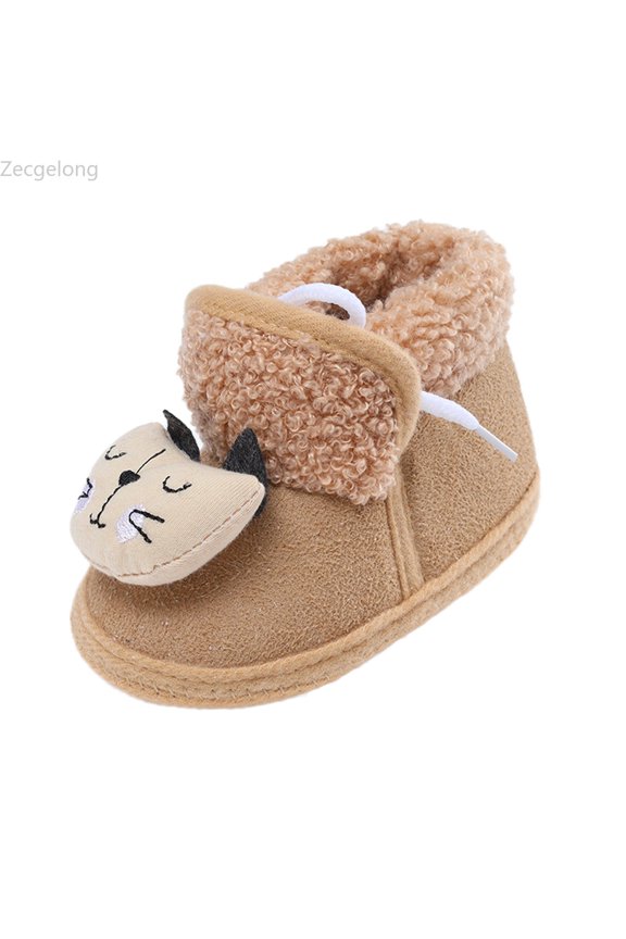Baby Girls Boys Warm Shoes Soft Sole Booties Snow Boots Comfortable Shoes Toddler Warming And Fashion Shoes Sneakers Size US:4 Brown