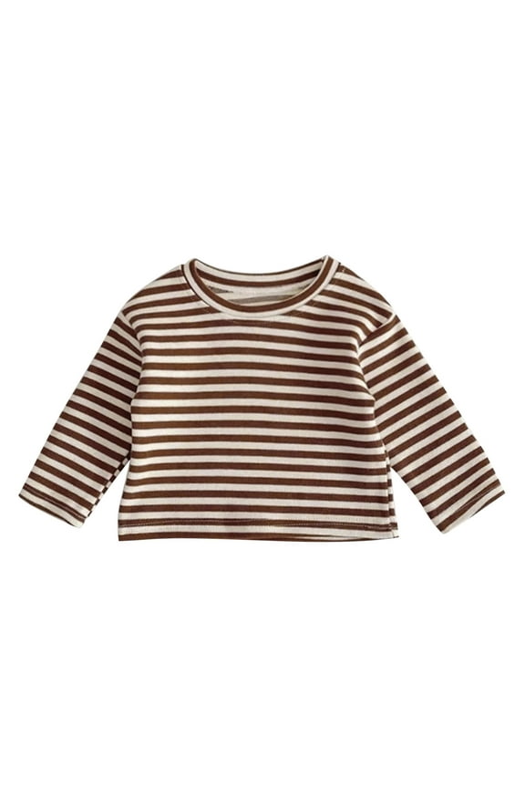 Baby Newborn Infant Girls Boys Spring Autumn Striped Long Sleeve Tshirt Undershirt Tops Clothes Boys Long Sleeve T Shirts Size 6-12 Months