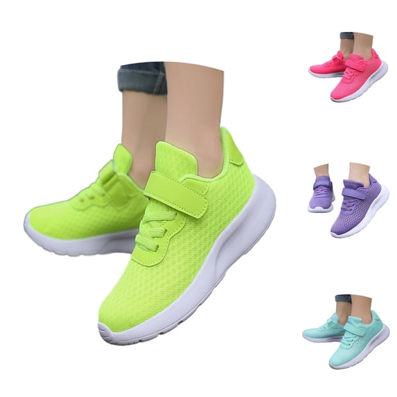 Zecgelong Big Girls Mesh Sneakers Thick Sole Non Breathable Sport Shoes for 3 Big Kids