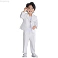 thumbnail image 1 of Zecgelong Boys Business Suits Coat 3 Piece Outfit Tuxedo Set For Kids Formal Suit For Boys With Pants Necklace Set Slim Boys Long Sleeve Suit Sets for Boys 3-4 Years, 1 of 5