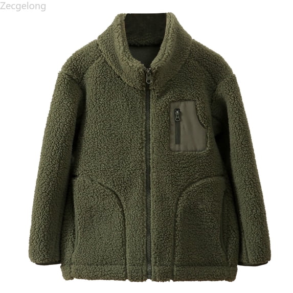 Zecgelong Boys Coats & Jackets Children's Cozy Fleece Thermal Windproof Jacket For Kids Perfect For Everyday Wear And Ideal Warm Stand Collar Design