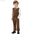 thumbnail image 1 of Zecgelong Boys Formal Suit Set Elegant Vest Bow Tie Long Sleeve Shirt And Pants Outfit For Toddler Kids Party Wedding Boys Formal Sets Long Sleeve for Boys 6-7 Years, 1 of 4