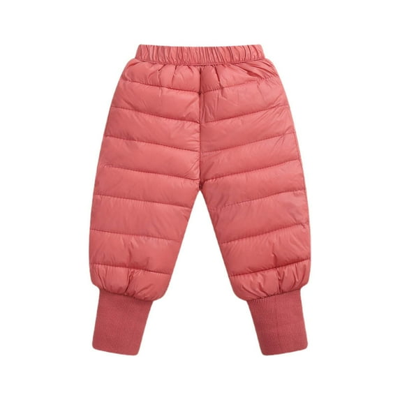 Zecgelong Boys Girls Down Snow Pants Windproof Warm Trousers Lightweight Winter Pants Girls High-Waisted Leggings With Pockets Size 6-12 Months