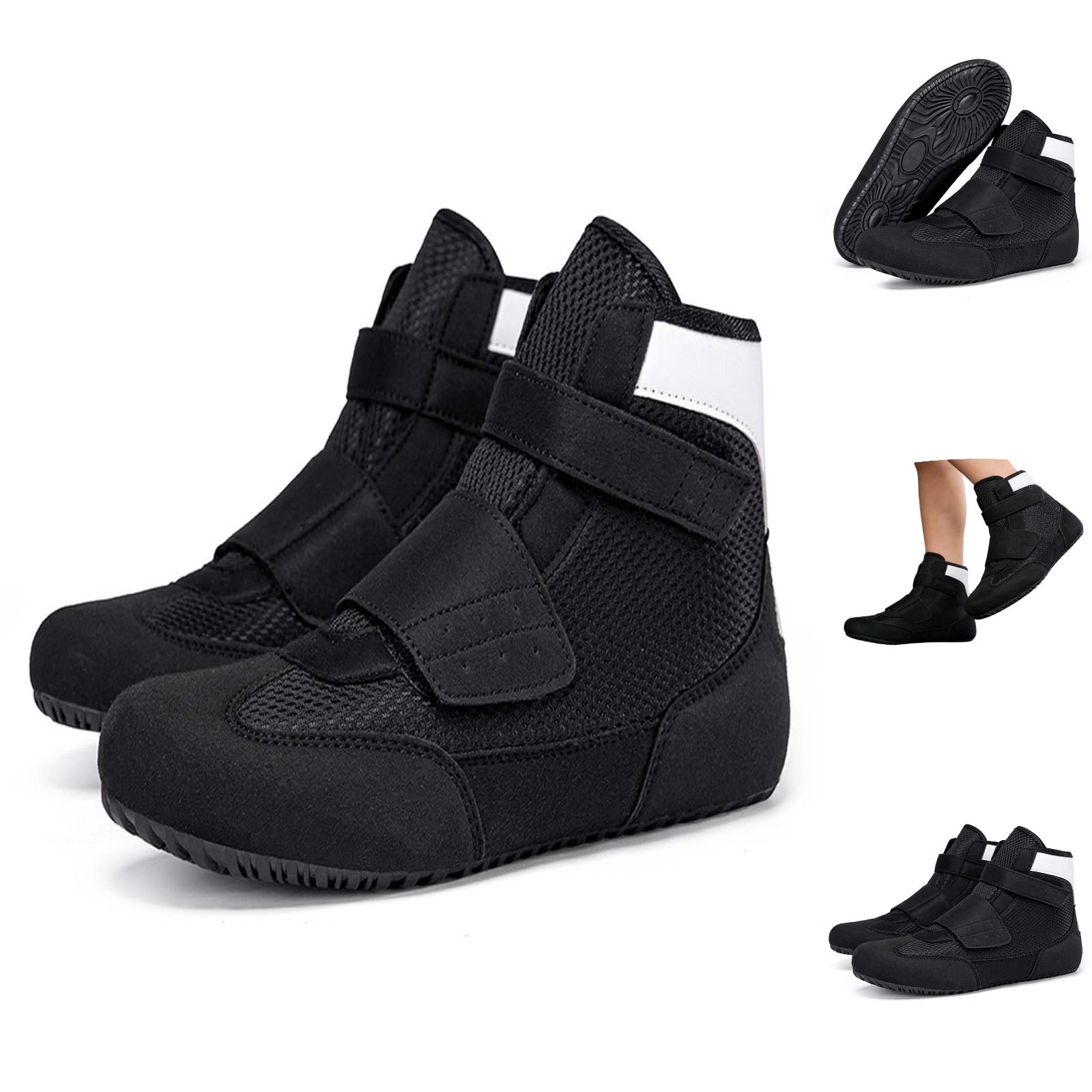 Zecgelong Boys High Top Boxing Shoes Rugged Grip Training Sport Shoes ...