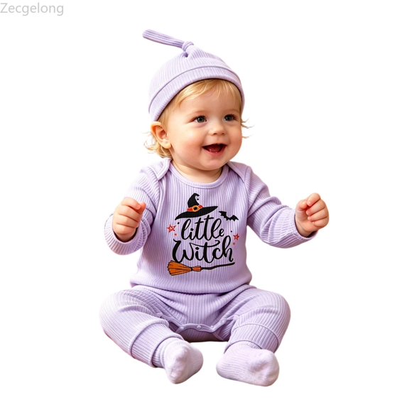 Zecgelong Boys Letter Print Top and Pants Set Fall Party Outfit Purple Size 0-12M