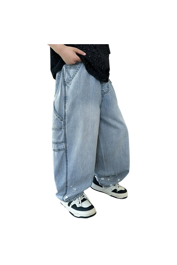 Boys Pants Summer Lightweight Casual Trousers For Kids Age 5 16 Breathable Proof Linen Denim Comfortable Daily Wear For Spring Summer Fall Boys Joggers Size 5-6 Years
