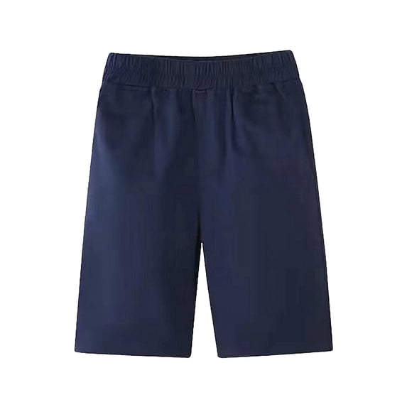 Zecgelong Boys School Uniform Jogger Shorts Elastic Waistband Shorts Size 5-6 Years