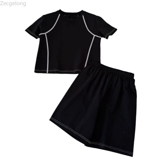 Zecgelong Boys Summer Athletic Outfit Performance Sportswear Wicking Training For Kids Boys Short Sleeve Sets for Boys 3-4 Years