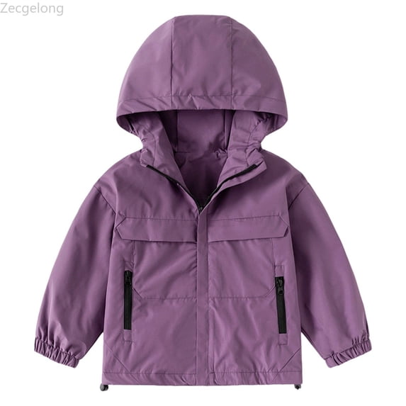 Zecgelong Boys Windbreaker Jacket For Kids Lightweight Hooded Zipper Coat Outdoor Casual School Jacket