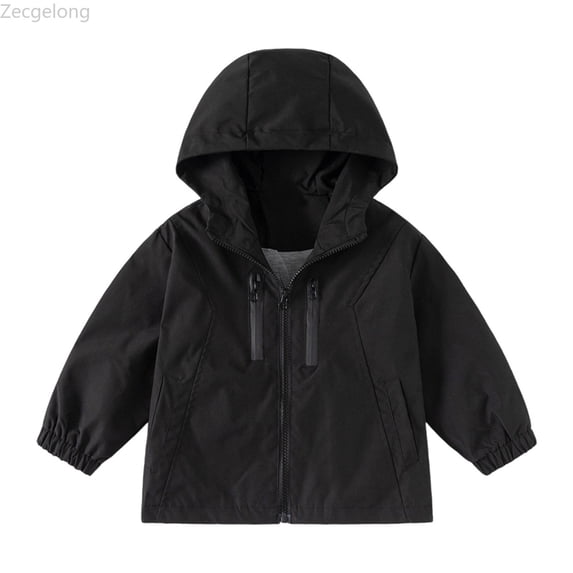 Zecgelong Boys Windbreaker Jacket For Kids Lightweight Hooded Zipper Coat Outdoor Casual School Jacket