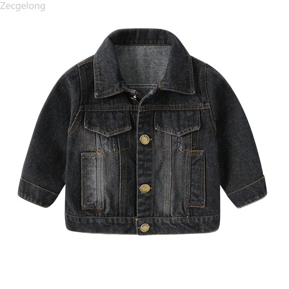 Zecgelong Child Kids Toddler Baby Boys Girls Long Sleeve Denim Jacket Coats Outer Outwear Outfits Clothes