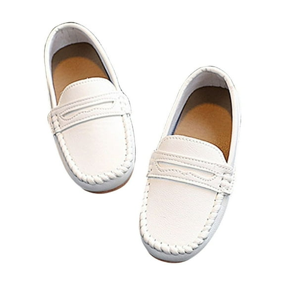 Zecgelong Children Casual Shoes For Boys And Girls Flat Bottom Lightweight Soft Comfortable Solid Color Slip On Style