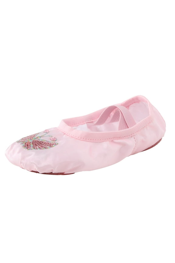 Children Shoes Dance Shoes Dancing Ballet Performance Indoor With Diamond Bow Yoga Practice Dance Shoes Kids Sneakers Girls Size US:8.5 Pink
