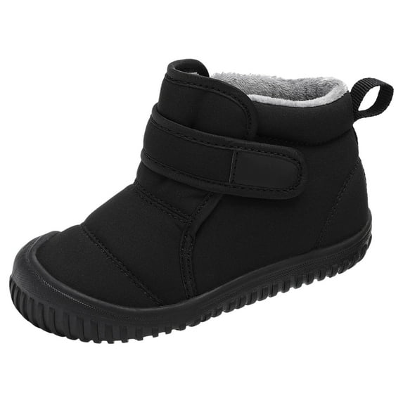 Zecgelong Children Shoes Flat Soled Velvet Warm Short Boots Fashionable Outdoor Warm Princess Cotton Boots Girls' Riding Boots 4-4.5 Years