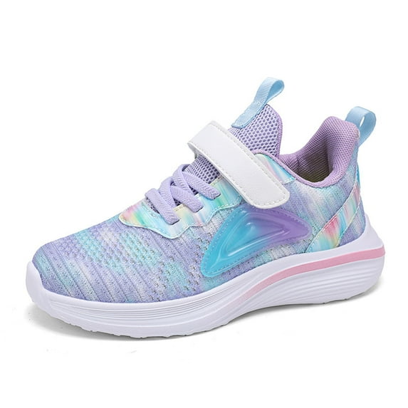 Zecgelong Children's Fashion Mesh Lace Up Sneakers Color Matching Casual Comfortable Running Shoes Girls sneakers Size 9.5-10 Years