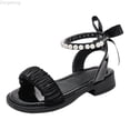 thumbnail image 1 of Zecgelong Children's Sandals Girls' Summer New Casual Beach Shoes Soft Soled Fashionable And Trendy Shoes Women's Children's Shoes Girls Summer Sandals Size 13.5 Black, 1 of 5